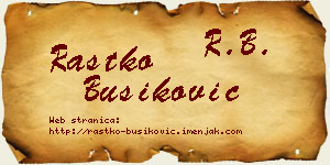 Rastko Bušiković vizit kartica